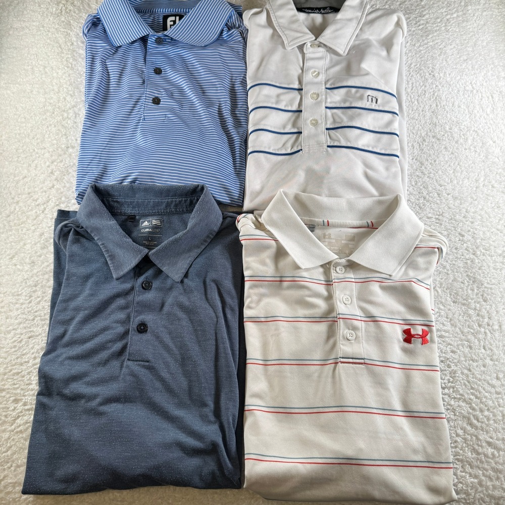 Adidas Under Armour TravisMathew FootJoy Polo Lot Mens L XL Multi Bundle 2930